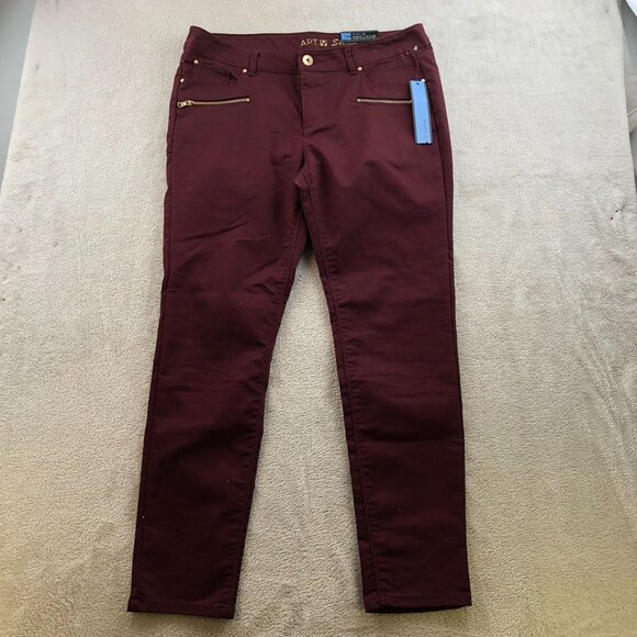 NWT Apt. 9 Women’s Pants Size 12 Skinny Leg Modern Fit Classic Casual Red Ankle - Picture 16 of 16